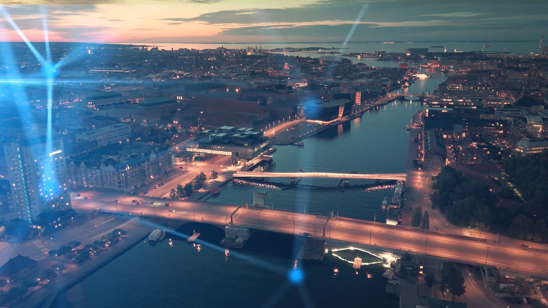 Copenagen with blue connecting lines overlay, which shows that the connection is TDC NET