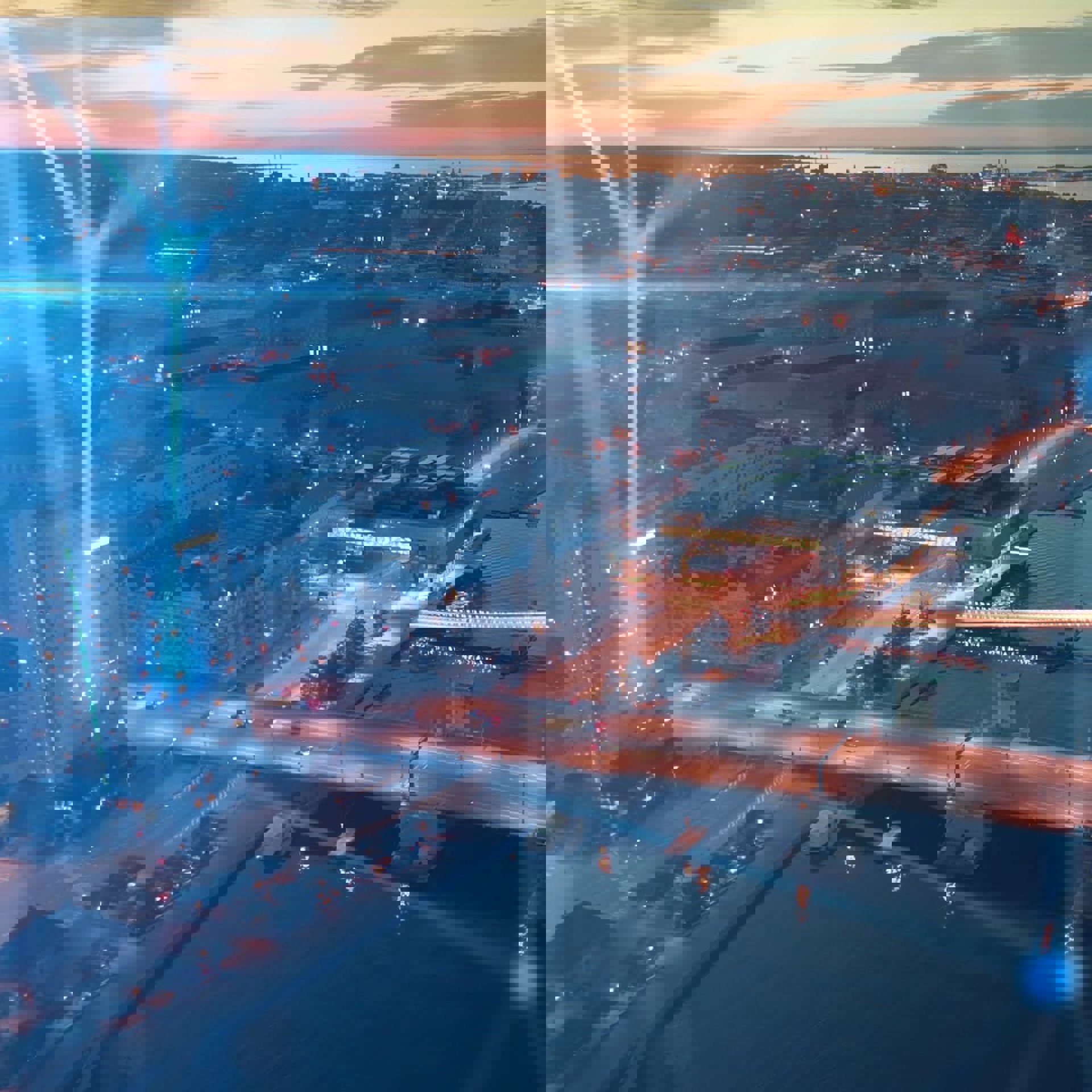 Copenagen with blue connecting lines overlay, which shows that the connection is TDC NET